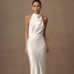 Meshki Esther Satin White Gown US 4